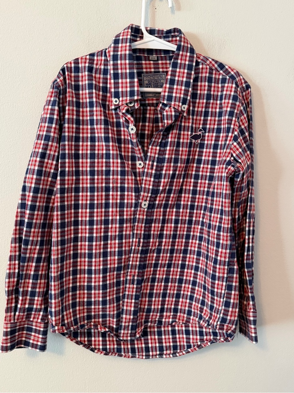 Properly Tied Red & Navy Plaid Button-Down Shirt